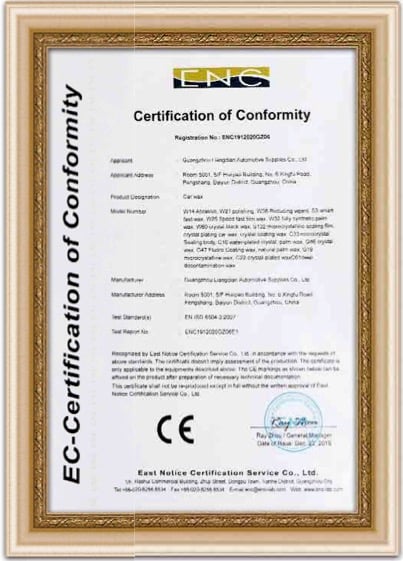 EC-Certification of Conformity