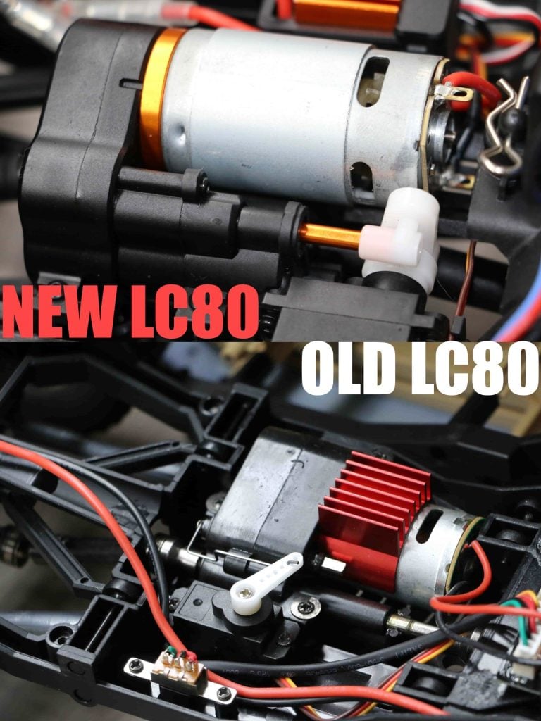 JXC 1:12 LC80 new servo saver vs old direct servo steering comparison
