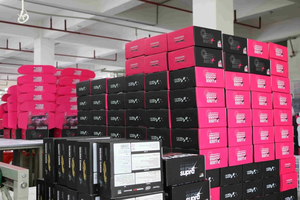 JXC RC cars ready for distribution in warehouse shipping to 40 plus countries