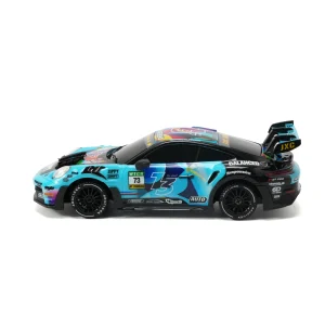 JXC PO4302 1:43 GT3 RS RC drift car, blue racing livery, side view