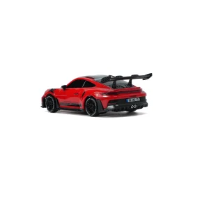 JXC PO4302 1:43 GT3 RS RC drift car, red racing livery, rear three-quarter view
