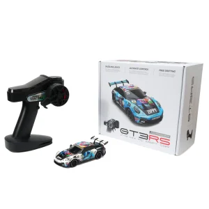 JXC PO4302 1:43 GT3 RS RC drift car, white racing livery, with retail box and transmitter