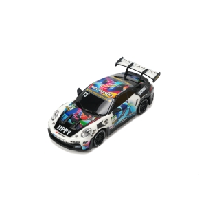 JXC PO4302 1:43 GT3 RS RC drift car, white racing livery, top view
