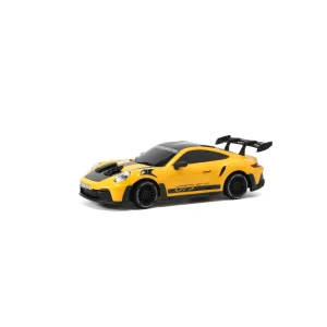 JXC PO4302 1:43 GT3 RS RC drift car, yellow racing livery, front three-quarter view