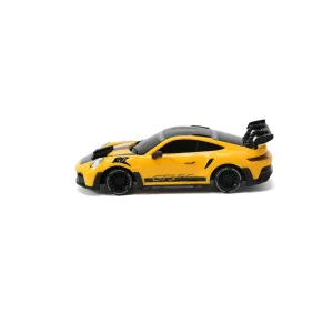 JXC PO4302 1:43 GT3 RS RC drift car, yellow racing livery, side view