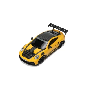 JXC PO4302 1:43 GT3 RS RC drift car, yellow racing livery, top view
