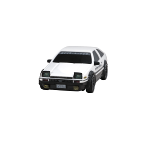 Front view of the AE4386 RC drift car, headlight and bumper detail at 1:43 scale