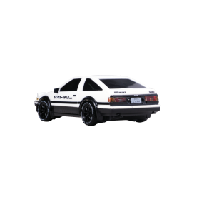 Rear three-quarter view of the AE86 RC drift car (AE4386) showing the tail lights
