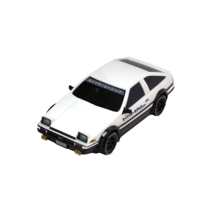 AE86 (AE4386) 1:43 RC drift car viewed from above, roof and bonnet livery detail