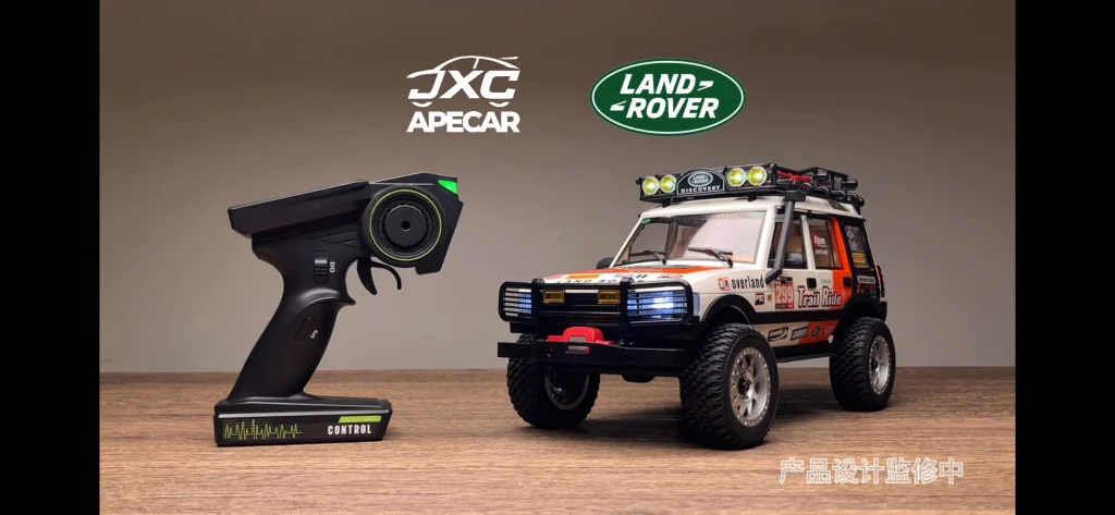 Gray LR1201 1:12 RC crawler beside a smartphone to show realistic scale