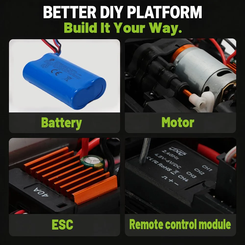 LC1201 DIY platform with separately serviceable battery, motor, ESC and remote module