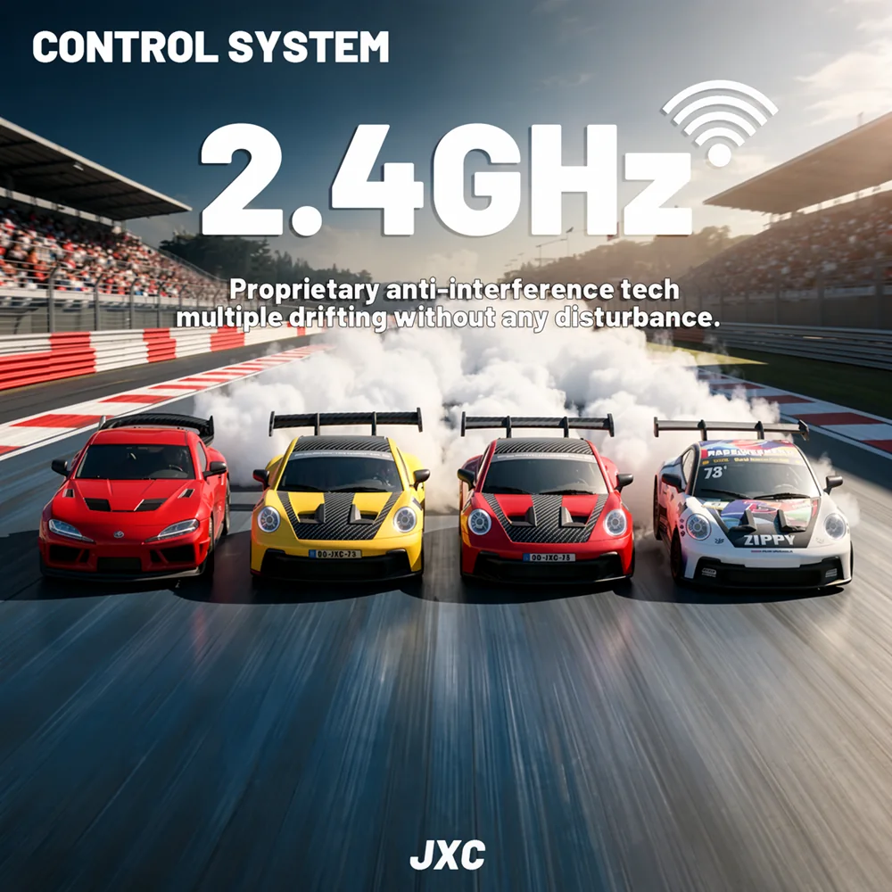 PO4302 2.4GHz anti-interference system, several RC drift cars running at once