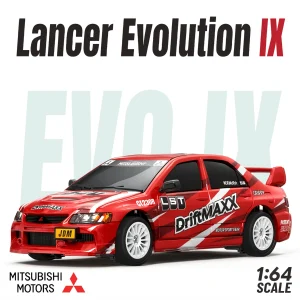 JXC EVO6409 1:64 Mitsubishi Lancer Evolution IX RC drift car in red DriftMAXX livery