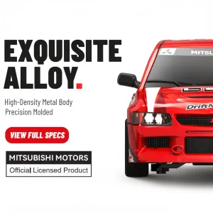 EVO6409 alloy body front closeup with Mitsubishi Motors Official Licensed Product badge